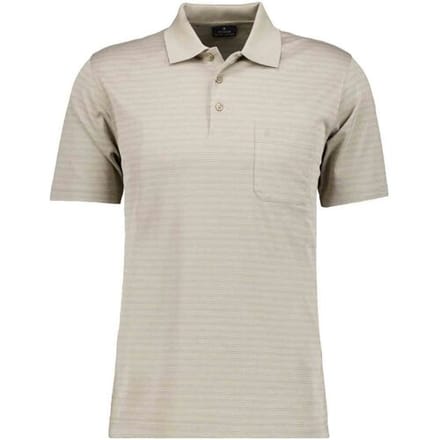 Ragman Polo Duo Fine Line Soft Knit Easy Care Beige / male