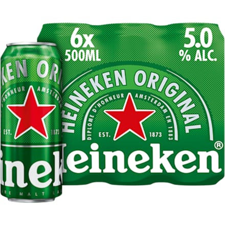 Heineken Premium Lager Bier - 6 x 500 ml