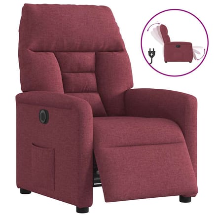 vidaXL - Fauteuil - verstelbaar - elektrisch - stof - wijnrood