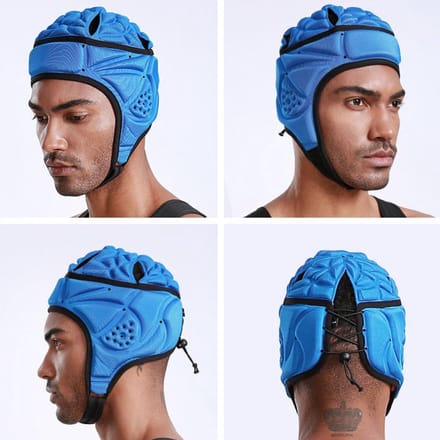 Gewatteerde Helm - Hoofdbescherming Sport - Voorkomt Blessures - Verstelbare Pasvorm - 42x20 cm - Blauw