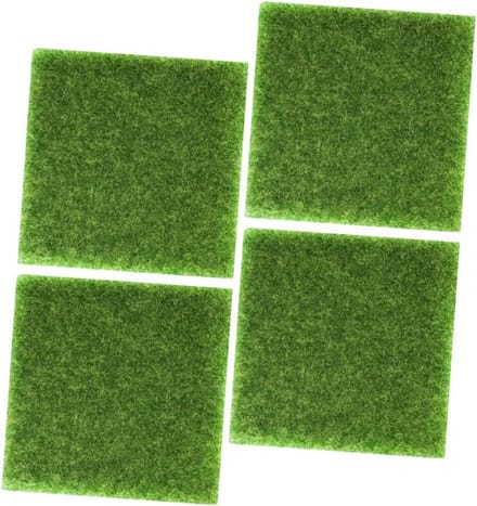 Kunstgrasmat Set - Imitatie Gras - Micro Landschap Decoratie - Realistisch Uiterlijk - 4 Stuks - Groen