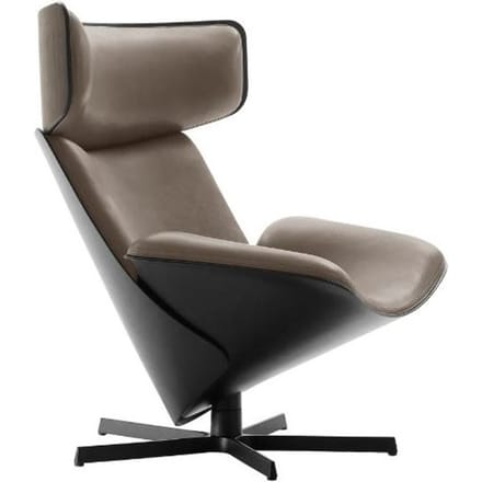B&B Italia Almora Draaibare Fauteuil - Leder Gamma Ash Grey