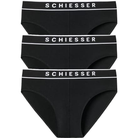 Schiesser 95/5 Organic Heren Rio Slip - Zwart - 3 pack - Maat S