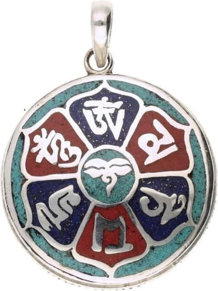 Zilveren Lotus Mantra kettinghanger