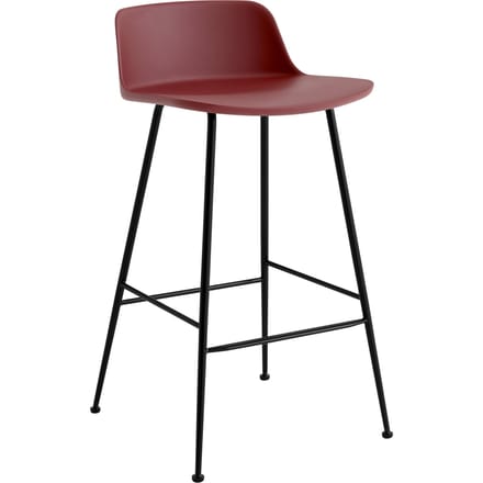 &Tradition Rely Barstoel HW81 & HW86 - red brown - black - Hoogte 78,5 cm