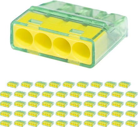Lasklem - Primtex - 4 Polig - 0.2-2.5 mm2 - Geel - 50 Stuks