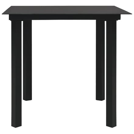 vidaXL - Tuintafel - 80x80x74 - cm - staal - en - glas - zwart