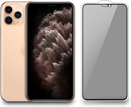 Smartphonica iPhone 11 Pro privacy full cover tempered glass screenprotector van gehard glas met afgeronde hoeken geschikt voor iPhone 11 Pro