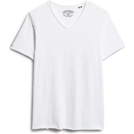 T-shirt gemêleerd met V-hals en raw edges Superdry