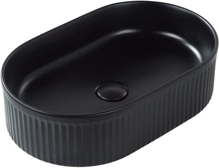 GELDO - Wastafel - Zwart - 49 x 31 cm - Keramiek