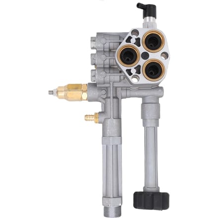 Ensemble Tête de Pompe Laveuse à Pression Alliage d'Aluminium Remplacement pour Pompes AR43361 SRMW2.3G28 SRMW2.4G28 avec Décharge de Pression gray