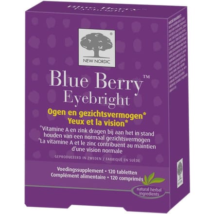 New Nordic Blue Berry Eyebright Voedingssupplement Ogen 120 Tabletten