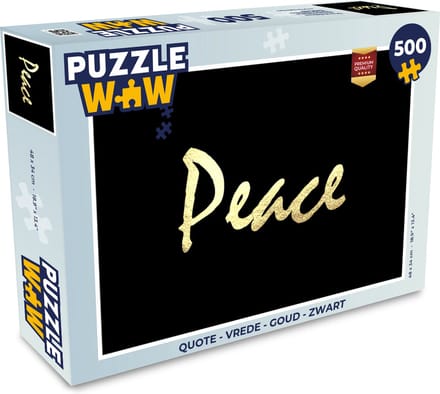 Puzzel Quote - Vrede - Goud - Zwart - Legpuzzel - Puzzel 500 stukjes