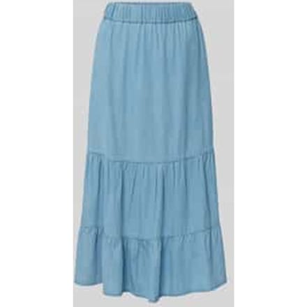 Midirok van lyocellmix in denimlook