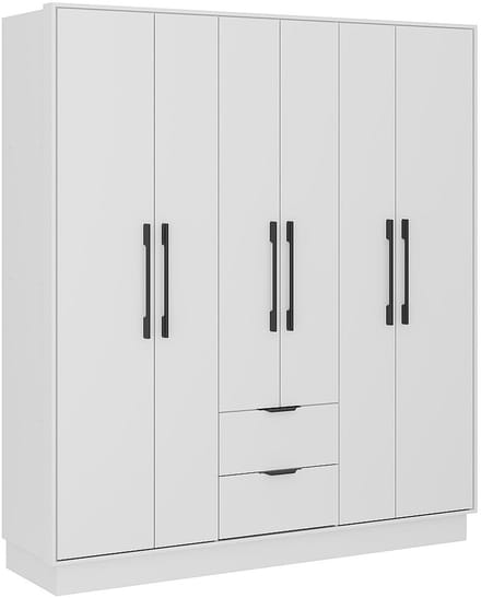 Vente-unique Kast met 6 deuren en 2 lades - L162 cm - Wit - FEOVA