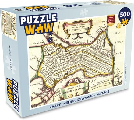 Puzzel Kaart - Heerhugowaard - Vintage - Legpuzzel - Puzzel 500 stukjes