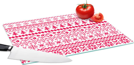 Glazen Snijplank - 39x28 - Kerst - Patroon - Boom - Snijplanken Glas