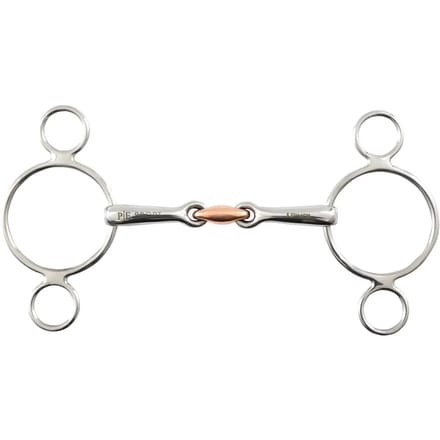 2-rings paardenbit met koperen pad Premier Equine