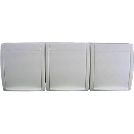 Busch-Jaeger 2300/3 EW-54 Ocean (opbouw) Wandcontactdoos drievoudig spatwaterdicht Wit
