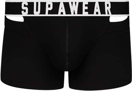 SUPAWEAR Ribbed Slashed Trunk Black - MAAT S - Heren Ondergoed - Boxershort voor Man - Mannen Boxershort