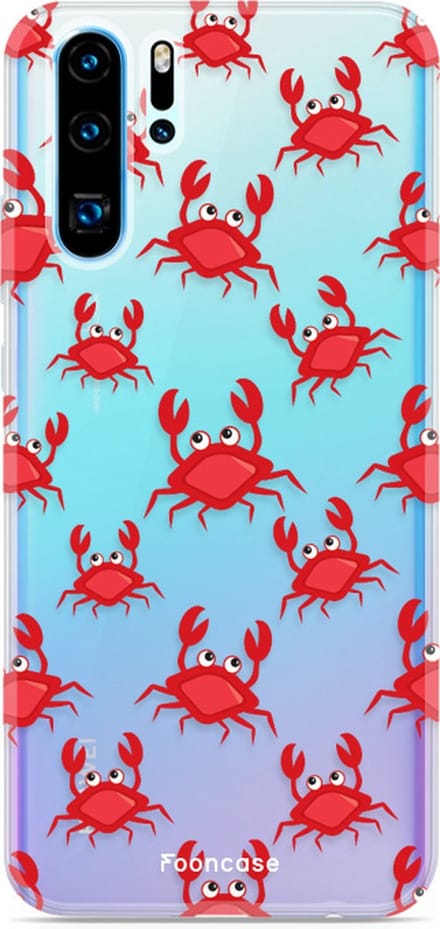 Fooncase Hoesje Geschikt voor Huawei P30 Pro - Shockproof Case - Back Cover / Soft Case - Crabs / Krabbetjes / Krabben