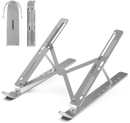 Voomy Office Laptop Standaard - Verstelbaar - Ergonomische Stand - Zilver