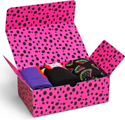 Happy Socks unisex giftbox 3P sokken fruits multi