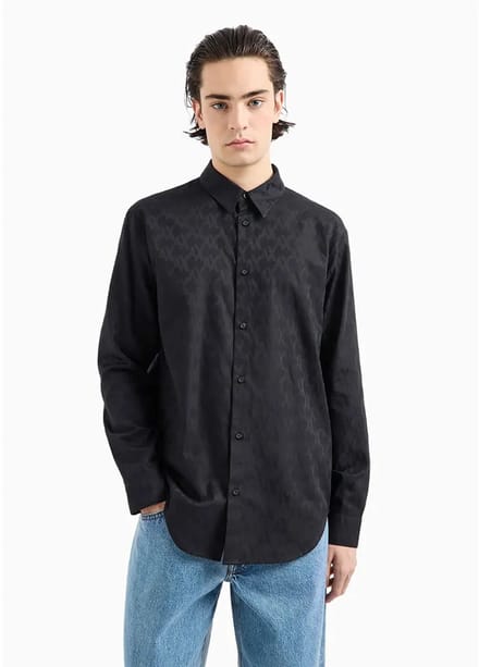 Armani Exchange 6dzcl1-zn5xz Overhemd Met Lange Mouwen Zwart S Man