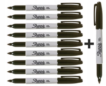 Sharpie Fine Markers Zwart - Set van 10 (9+1 Gratis)