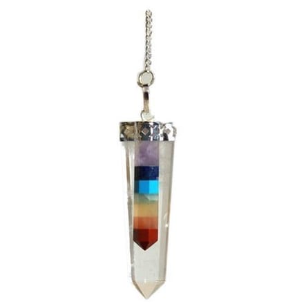 Kristal - Dunne, platte hangers met 7 chakra's