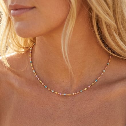 Victorious Dames Ketting - Goud/Regenboog - Model: Amara