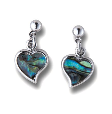 Oorbellen hart met paua schelp