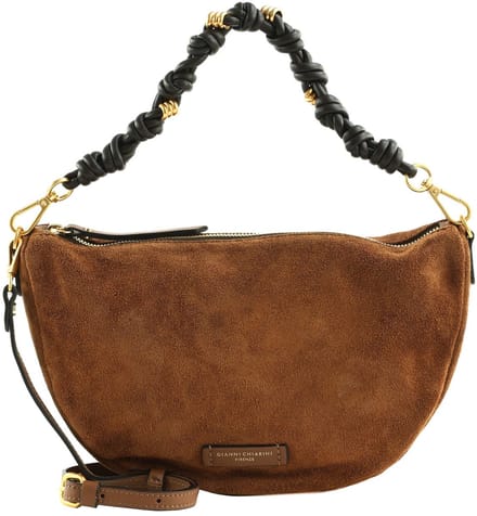 GIANNI CHIARINI Leren schoudertas Cleo Shoulder Bag Cognac Lichtbruin