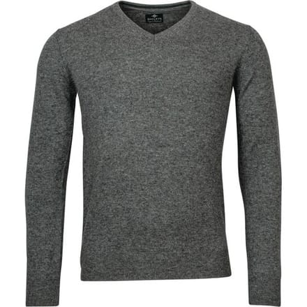Baileys Trui V-Neck Uni Color Lambswool Anthracite / male