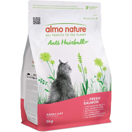 Voordeelpakket: 2x2kg Almo Nature Anti Hairball met Zalm droog kattenvoer