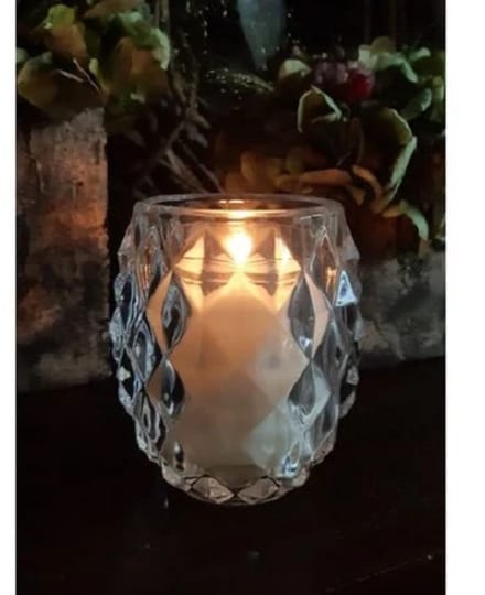 Bolsius - transparant glazen - Relight refillkaarsen houder - diamont - per 4 stuks