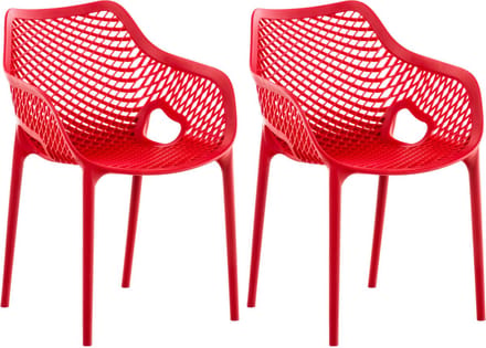 CLP Air Set van 2 Tuinstoelen - Stapelbaar - UV-lichtbestendig - Waterafstotend - rood