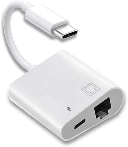 USB C Netwerkadapter - Ethernet Adapter - Internet Stabiliseren - Met PD Opladen - 100 Mbit/s - Wit