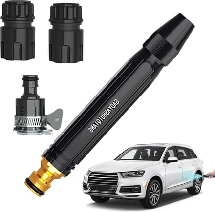 Hogedruk Slang Nozzle - Verstelbare Sproeier - Auto Wassen - Robuust Waterstroommechanisme - 16 cm - Grijs