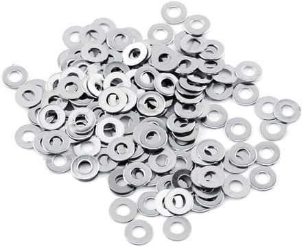 Assortiment van 100 Stuks RVS Platte Ringmoeren voor Diverse Toepassingen en Klussen (M3*7*0.5)