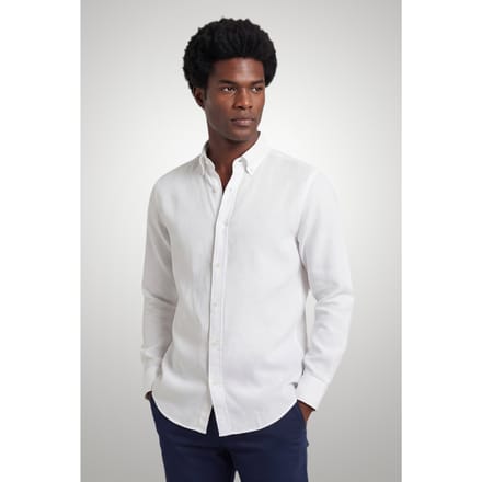 McGregor Cotton/linnen Shirt White Maat: M | Casual Overhemden Outlet | Heren | Wit