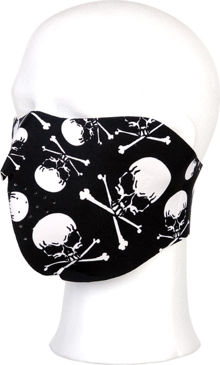 biker mask half face skull&bones