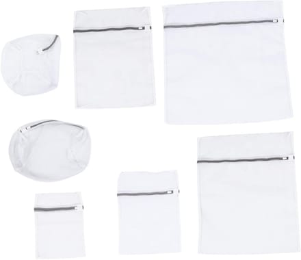 Wasnet Set - Kleding Beschermers - Fijne Was - Met Rits - 7 Delig - Wit