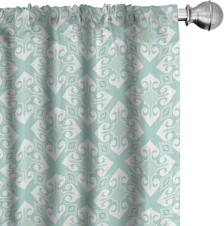 ABAKUHAUS – Mintgroen-Wit Voorhangen 2x75x225 cm – Mikrofaser