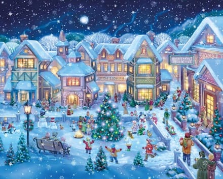 Vakantie Dorp Puzzel - Legpuzzel Kerst - Ontspanning Thuis - Precisie Snijden - 1000 Stukjes - Multicolor