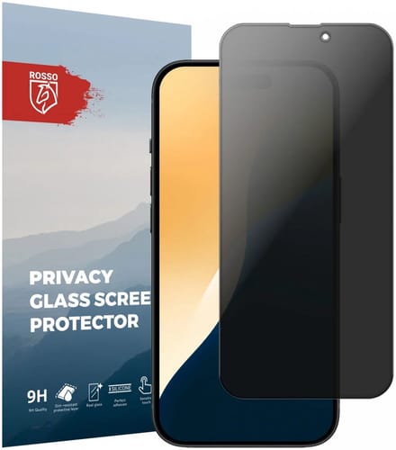 Rosso Privacy Screen Protector Geschikt voor de Apple iPhone 16 Pro Max - 9H Gehard Glas - Case Friendly Tempered Glass - Eenvoudige Installatie