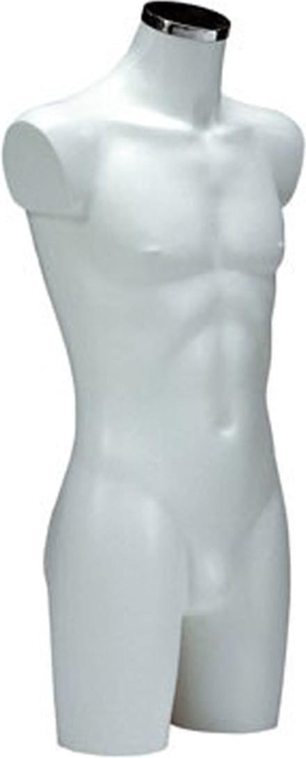 Gruppo Corso Paspop Heren Torso Wit - Chromen Dop - Mannequin