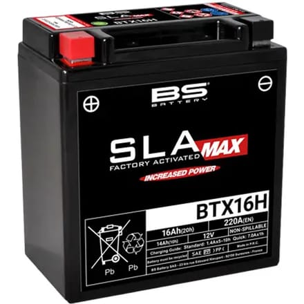 Fabrieksgeactiveerde motorfietsaccu BS Battery BTX16H