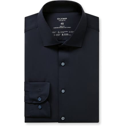 OLYMP Level Five 24/Seven Overhemd, Body Fit, Modern Kent, Marineblauw