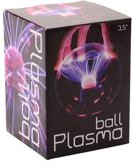 Plasma Bal - Sfeerlamp Interactief - Decoratieve Verlichting - Dynamische Kleuren - 9 cm - Rood Paars